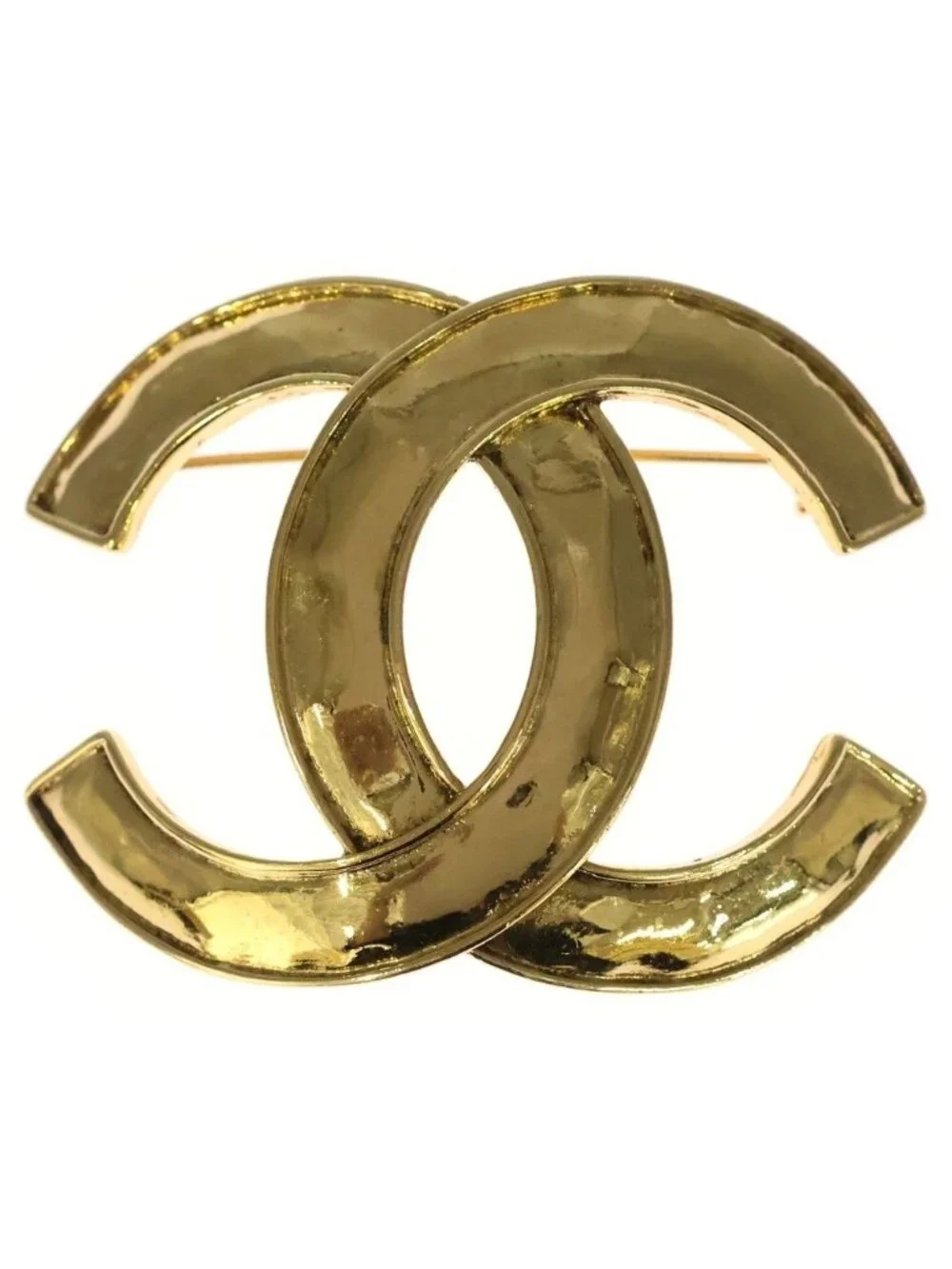 Chanel CC Logo Pin Badge Brooch Gold